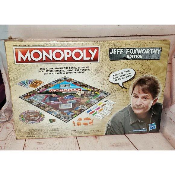 Hasbro Monopoly Jeff Foxworthy Edition Board Game Featuring Redneck Humor - Picture 9 of 12